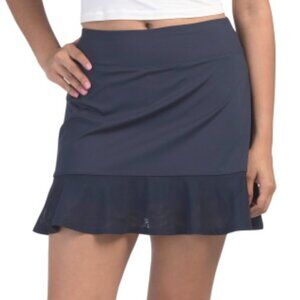 NWT Tommy Bahama pull-on navy UPF 50 golf skort w mesh ruffle